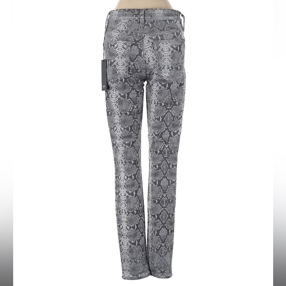 Hudson Barbara Snake Print Mid Rise Skinny Jeans 26 Gray Animal Print Stretch - Picture 3 of 6
